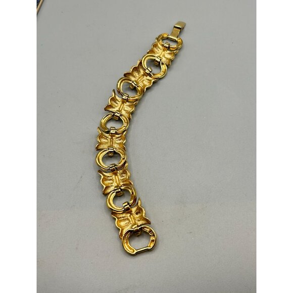 Vintage Givenchy Brushed Gold Tone Chain Link Bracelet Runway Couture - Picture 8 of 8